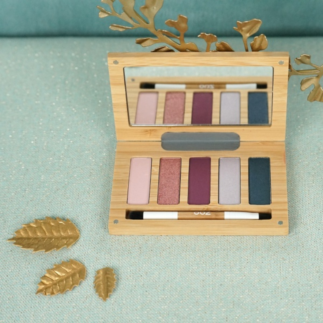 Bamboo Vegan Eyeshadow Palette Night & Rose 5 Shades - Zao Makeup - Lifestyle Image